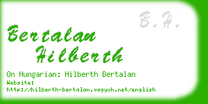 bertalan hilberth business card